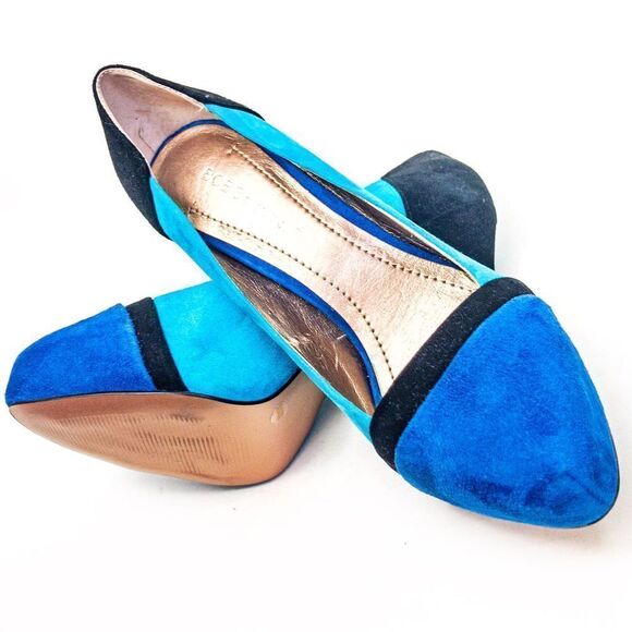 BCBGeneration Blue Colorblock Suede Perries Pumps Heels Sz 7.5B - Picture 10 of 12